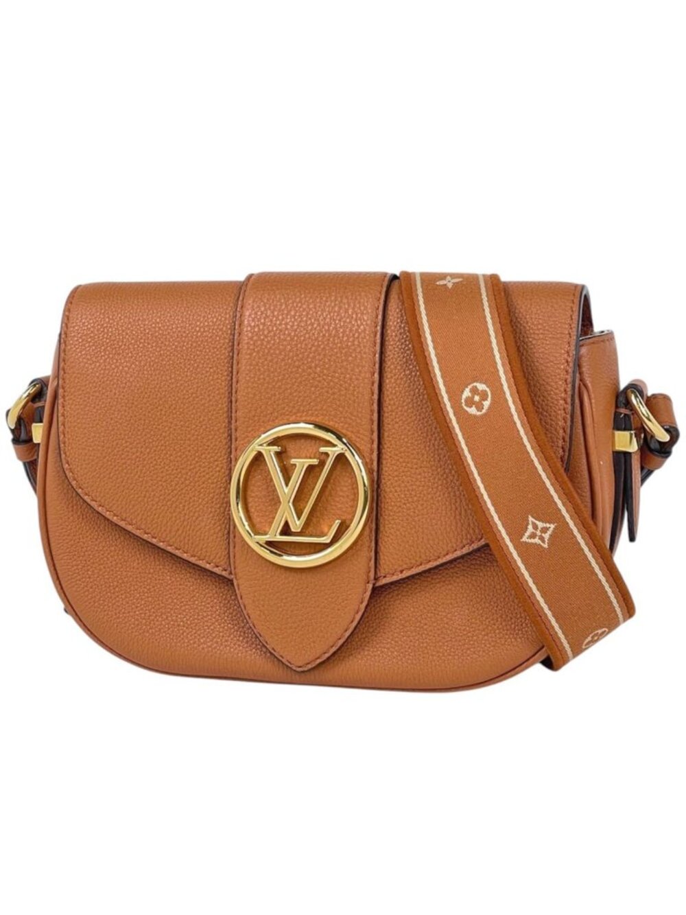 Louis Vuitton LV Pont Neuf Soft MM Shoulder Bag Leather Brown